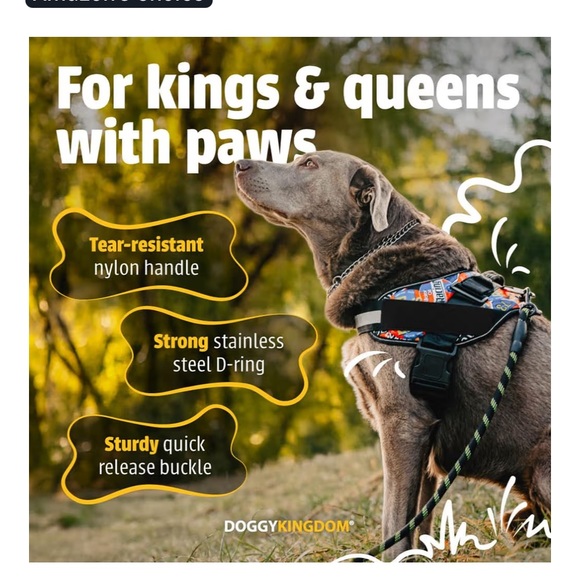 New No Pull Blue Star Dog Harness with Red Trim adjustable reflective medium - Picture 5 of 14